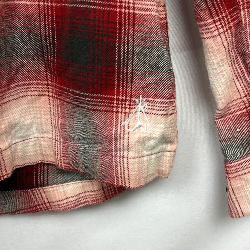 Pendleton Red And Gray Plaid Button Front Flannel… - image 5